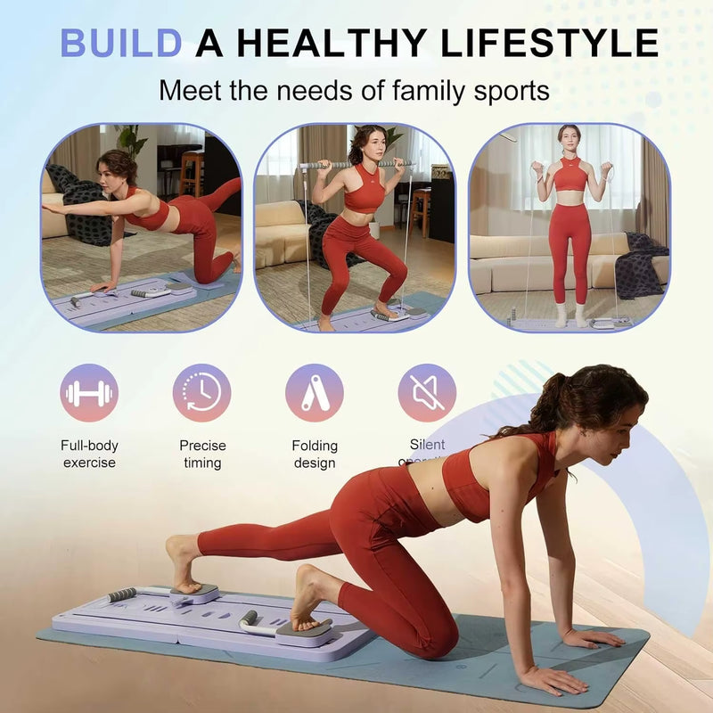 All-in-One Pilates Fitness Board – Core Trainer, Push-Up System & Full-Body Workout Platform
