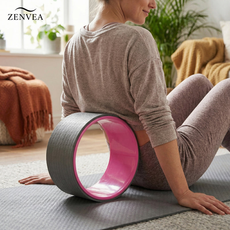 12” Yoga Wheel Back Roller – Deep Tissue Stretching & Back Pain Relief Tool