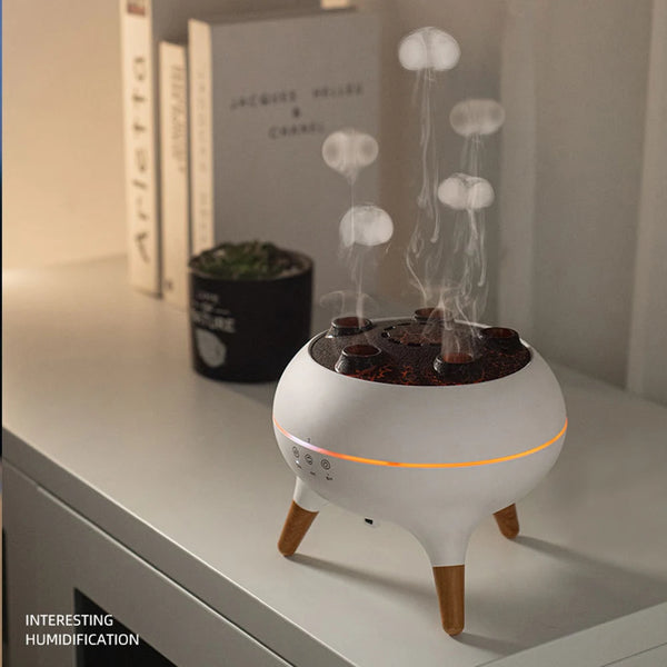 Dynamic Jellyfish Mist Humidifier & Essential Oil Diffuser (250ML) – Remote Control, 7-Color LED Night Light, Ultra-Quiet Air Moisturizer