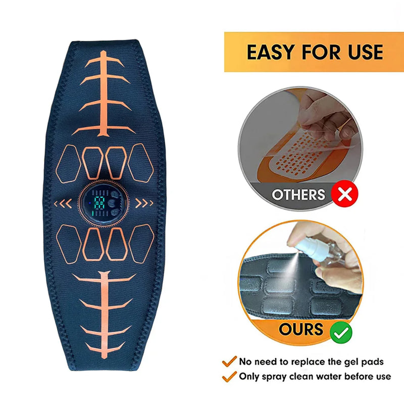 Smart EMS Ab Trainer Belt – USB Rechargeable Muscle Toner & Body Sculpting Fitness Massager