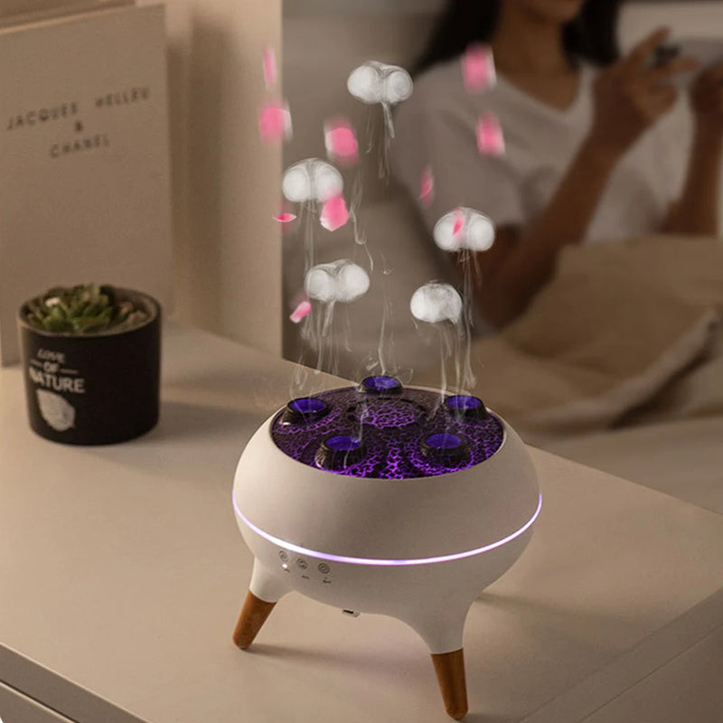 Dynamic Jellyfish Mist Humidifier & Essential Oil Diffuser (250ML) – Remote Control, 7-Color LED Night Light, Ultra-Quiet Air Moisturizer
