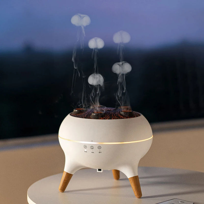 Dynamic Jellyfish Mist Humidifier & Essential Oil Diffuser (250ML) – Remote Control, 7-Color LED Night Light, Ultra-Quiet Air Moisturizer