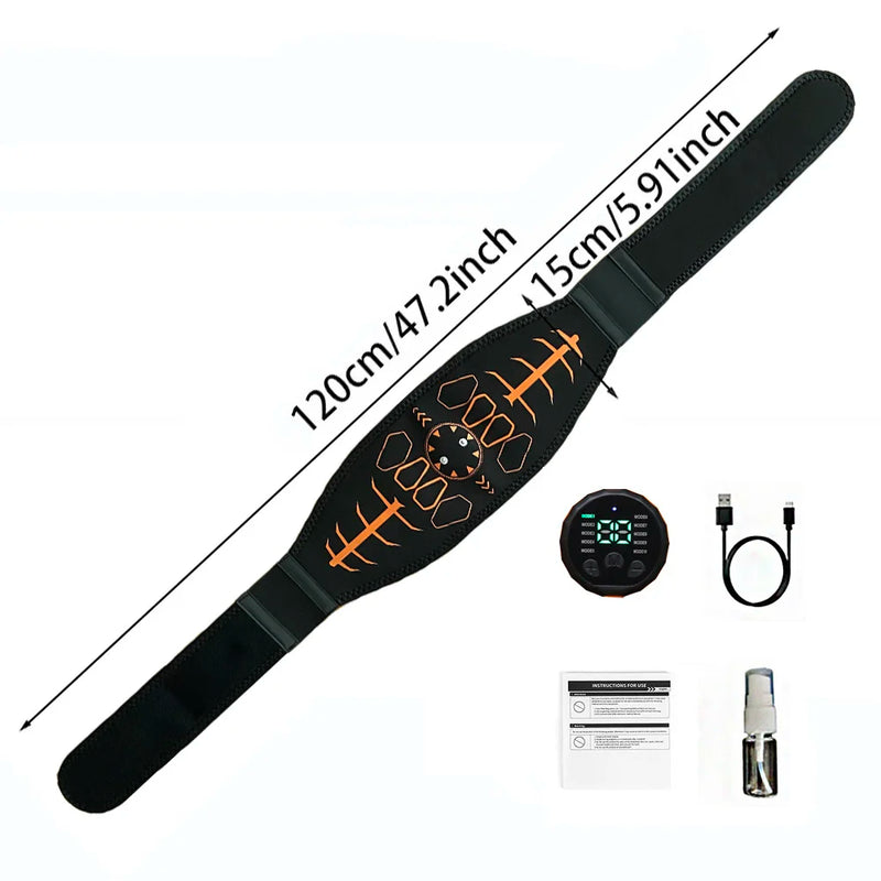 Smart EMS Ab Trainer Belt – USB Rechargeable Muscle Toner & Body Sculpting Fitness Massager