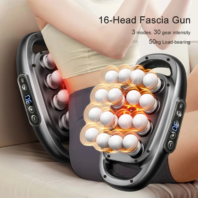 16-Head Deep Tissue Massage Gun Set – Electric Muscle Relaxation & Recovery Massager for Full Body Pain Relief