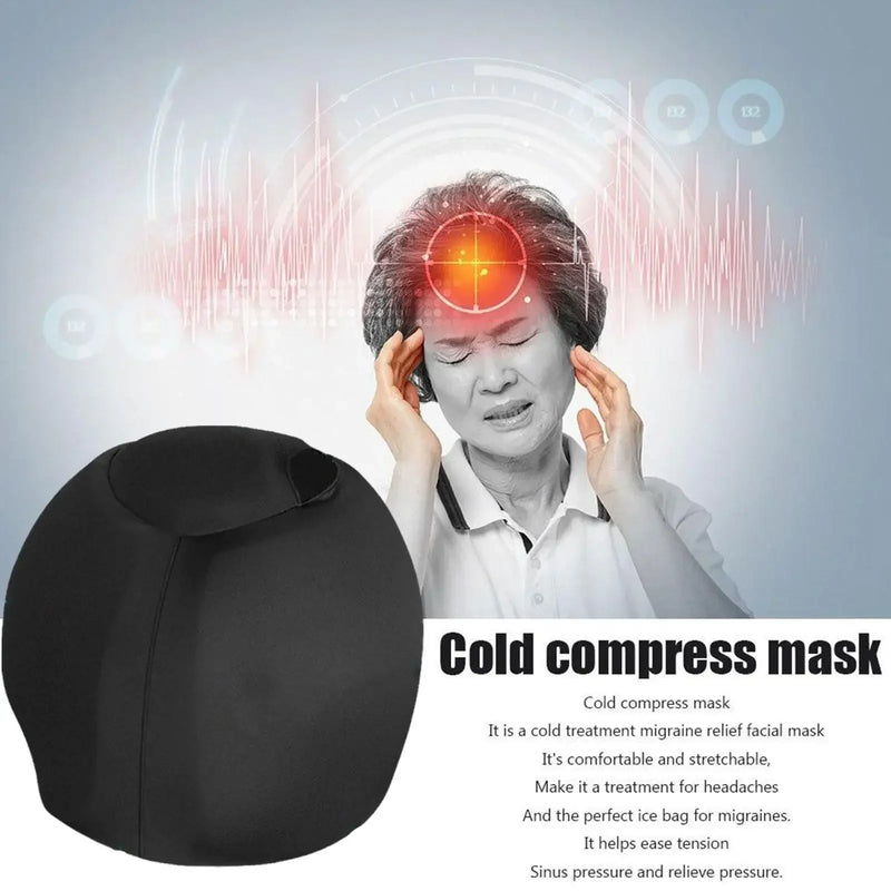 1Pc Ice Cap, Migraine Headache Head Wrap, Hot Cold Gel Hat, Gel Ice Pack, Light Blocking - with Extra Gel on the Top